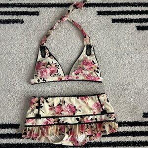Vintage Betsey Johnson Gypsy Rose Bikini with Bow Detail